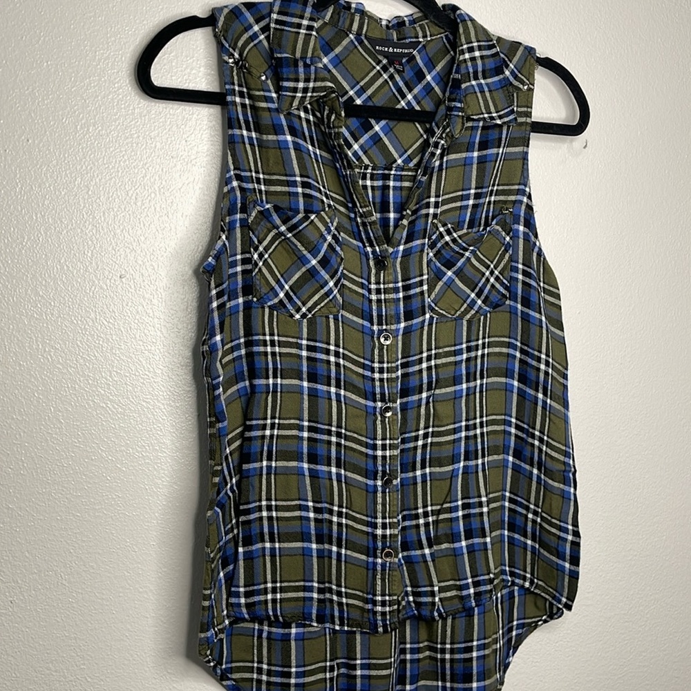 Rock & Republic plaid tank M